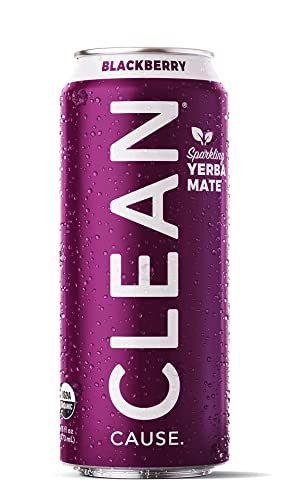 Organic Blackberry Sparkling Yerba Mate Tea from CLEAN CAUSE - Low Calorie and USDA Certified