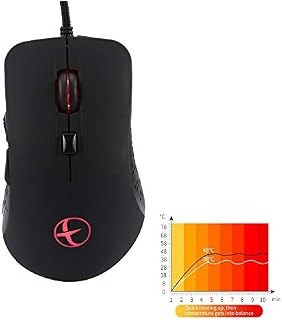 Wired Gaming Mouse, Ergonomic Programmable USB Warmer Heated Mouse with 6 Buttons, 2400 DPI, for Windows PC Games - Black
