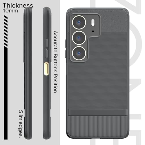 Image of Outlouders Bumper Case for Realme C75 | Full Camera Protection | TPU Soft Flexible Shockproof Back Cover (Grey)