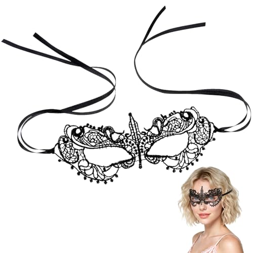 Zyghjort Black Lace Masquerade Mask for Women, Elegant Hollow-Out Eye