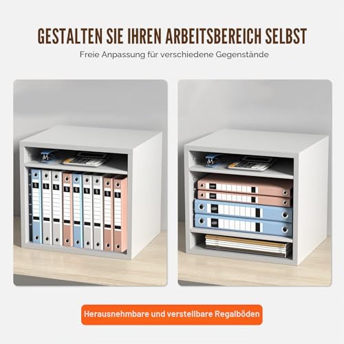 VEVOR 355 x 305 x 330 mm Briefablage Schreibtisch Organizer, 2,3–5,6 cm Einstellbar A4 Stapelbar Quer, Papierablage, Aufbewahrung Schreibtisch Ablagesystem Organisation, Ablage (Weiß, 5 Fächer)