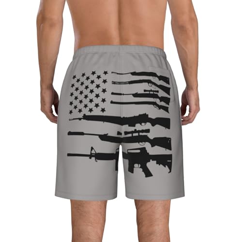 Men's Gun America Flag Art Pattern Shorts Casual Lightweight Summer Beach Shorts2