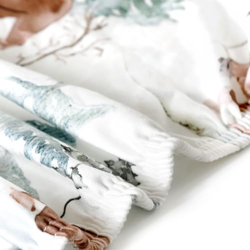 Image of GRSSDER Stretch Ultra Soft Jersey Knit Changing Pad Cover Set 2 Pack, Change Table Pad Covers Fit 32 inch /34 inch x 16 inch Pads Safe and Snug, Pretty Pattern for Boys and Girls, Bear and Wolf Print