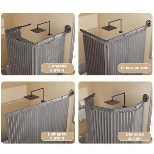 Douche d'angle pliable sans perçage de 2 mètres de long pour douche noire