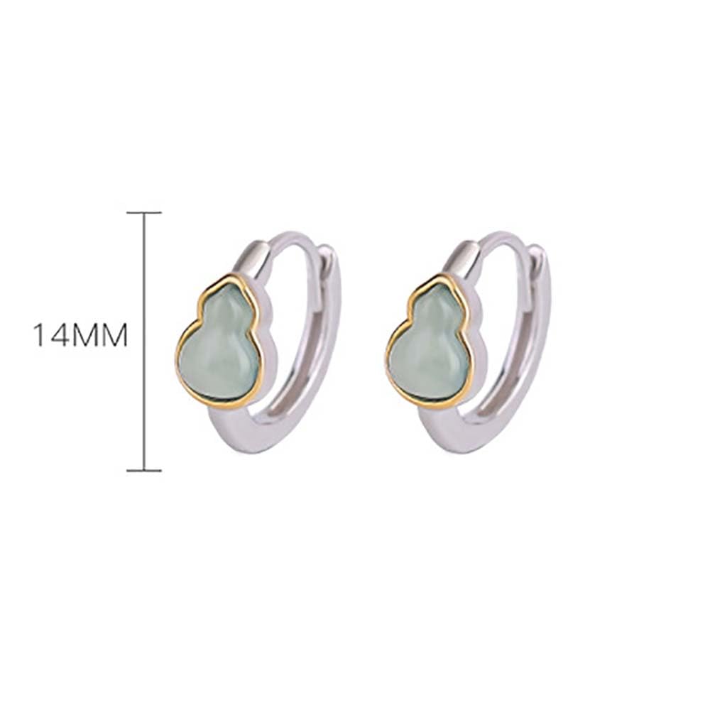 Orecchini,Orecchini pendenti,Orecchini in giada in argento sterling 925,Orecchini a clip Piccoli orecchini a cerchio Zucche Orecchini con pietre preziose for donne Uomini Regali