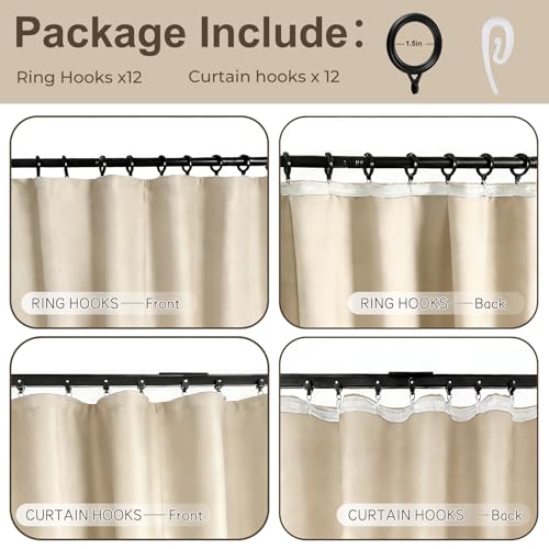 Image of Room Divider Blackout Curtain Track Curtains Wall Dividers Panels Screen for Living Rooms Bedroom Office Privacy Partition Separation, W52 x L84 Inch,1 Panel, Beige