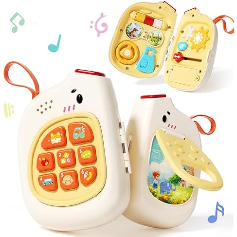 Jovow Baby Phone with Music for Toddler, Montessori Busy Board, Kids Sensory Board, Early Educational Toy for Toddlers 1-3, Motor Skills Developmental Toy for 0-6-12-18 Month Age Cover