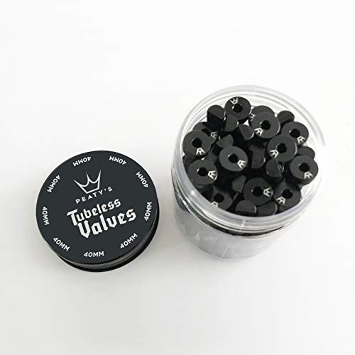 Peaty's Boite de 26x Tubeless Valves CNC 42mm Presta Cycle Adulte Unisexe, Black
