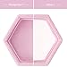 DesignSter Velvet Ring Box Hexagon - Premium Gorgeous Vintage Double Ring Display Holder with Detachable Lid for Proposal, Engagement, Wedding, Ceremony (Pink)