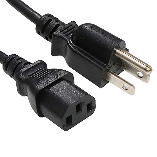 Cable Leader 18 AWG Universal Power Cord for Computer, Monitor TV IEC320 C13 to NEMA 5-15P UL Certificated, 25 ft
