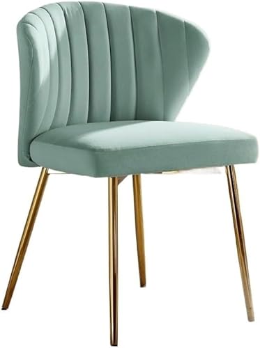 Sillas de comedor, silla de terciopelo moderna con respaldo copetudo, patas de metal para sala de estar, sillas para comedor (salvia)