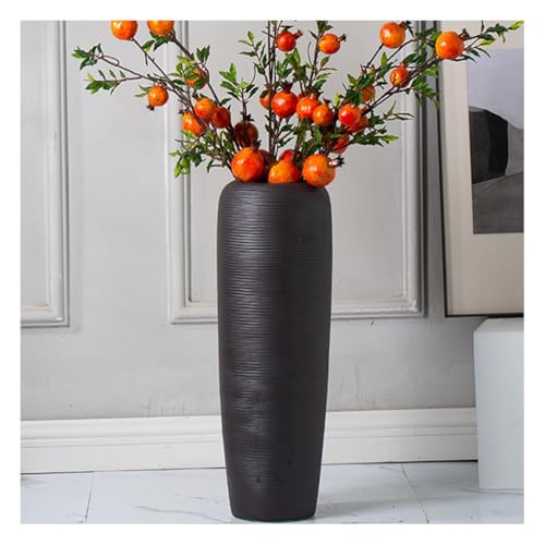 Jarrón alto de pie para sala de estar con arreglo de flores secas, perfecto para mejorar la estética interior y el estilo