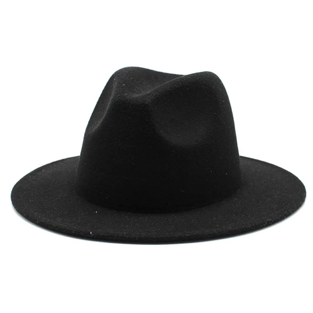 Big Brim Cappelli Per Le Donne Vintage Chiesa Cappelli Flat Brim Jazz Cap Inverno Delle Donne Cappello Feltro
