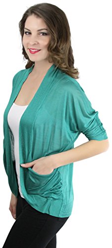 Image of ToBeInStyle Womens Open Front Casual Shrug Lightweight Layering Cardigan Sleeveless or Short Sleeve