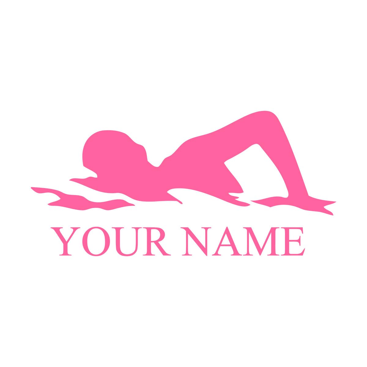Swimming Man Vinyl Wall Sticker Gym Studio Decoration Customized Name Wall Psoter Swim Teenager Wall Art Decals Boys Gift Large - 54x114cm