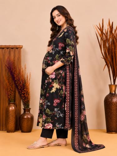 Image of Jikonet Women's Maternity Kurti for Feeding Zippers (VJK)
