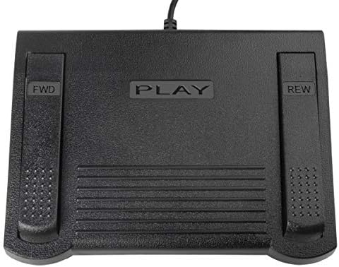 ECS USB Foot Switch for Windows Media Player, Computer Foot Control Pedals, PC Play, Fast Forward, Rewind