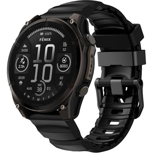 Image of Compatible with Garmin Fenix 7X Strap /Fenix 6X / Fenix 5X / Fenix 8 51mm,26mm Soft Silicone Sport Wristband Replacement Quickfit Bands for Tactix Delta,Fenix 3 /3 HR,Descent MK1 /Enduro
