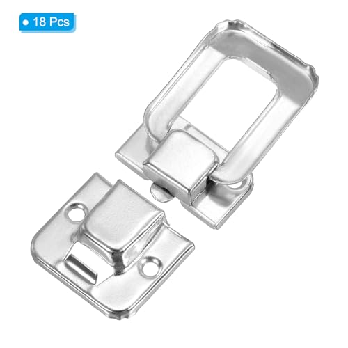 Image of PATIKIL Toggle Catch Lock 1.6 inch x 1.1 inch, 18 Pack Metal Buckle Hasp Lock Latch Clasp for Jewelry Box Wooden Case Decoration, Silver