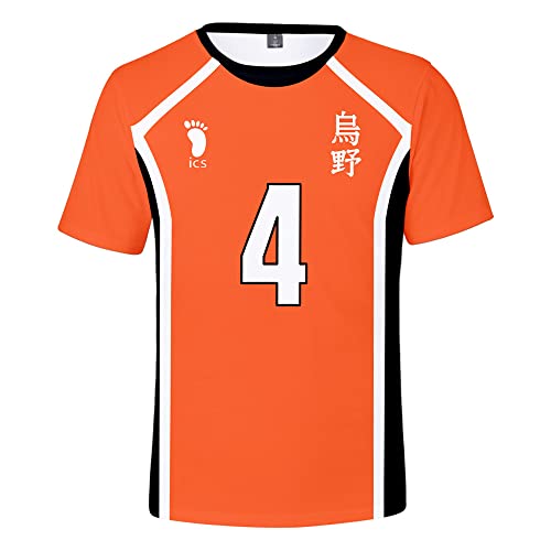 LKY STAR Haikyuu!! Anime Japónes de Cosplay Karasuno High School Volleyball Club Camiseta para Hombre Mujer, 3D Impresión T-Shirts de Haikyuu