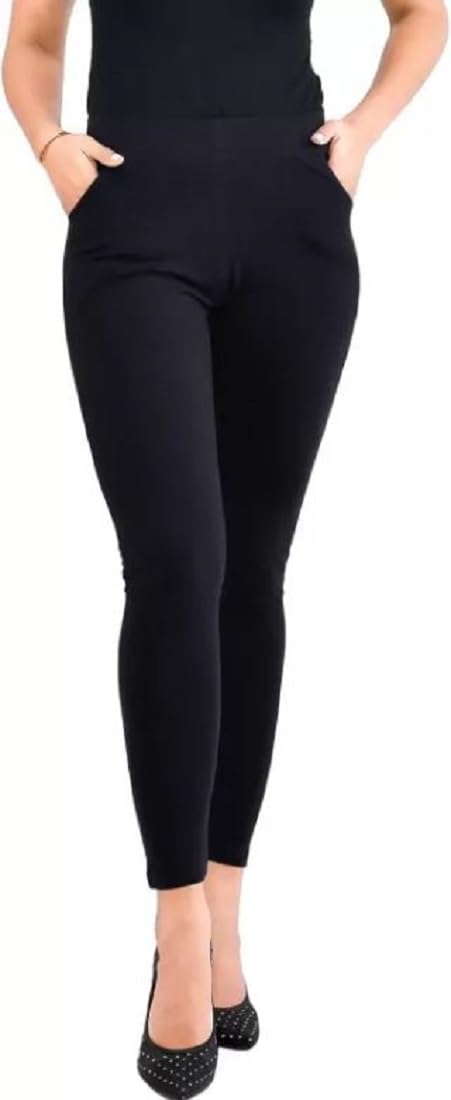 kanna fabric Women's Ankle Length Legging's with 2 Side Pockets (Free, Black)-picture-14