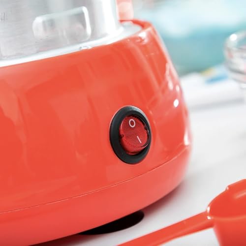 Zuckerwattemaschine für zu Hause – Gerät für Zuckerwatte für zu Hause – gewöhnlicher Zucker oder harte Süßigkeiten ohne Zucker – 10 Stäbchen & Messlöffel, nostalgisches Retro-Design – Rot – Bild 7
