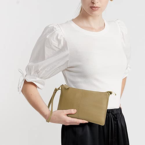 Image of Uromee Wristlet Wallet Clutch Purses for Women Genuine Leather Crossbody Bag Handbag with Detachable Shoulder Chain