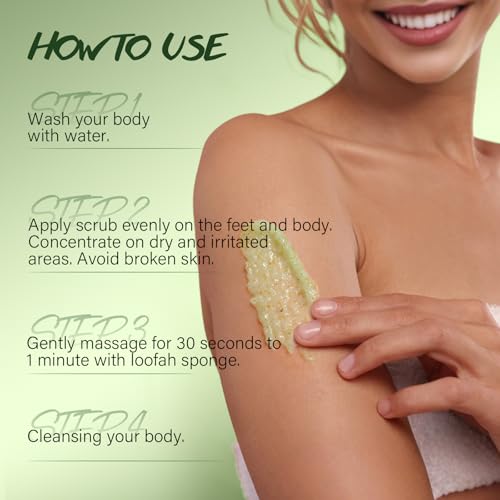 Tea Tree Oil Body & Foot Scrub, Improve Skin Fungus, Skin Itchy, Jock Itch, Foot Discomfort & Body Odor, Tea Tree Sea Salt Scrub to Exfoliate and Moisturize Skin, Deep Cleansing, 360g/12.7oz - Image 6