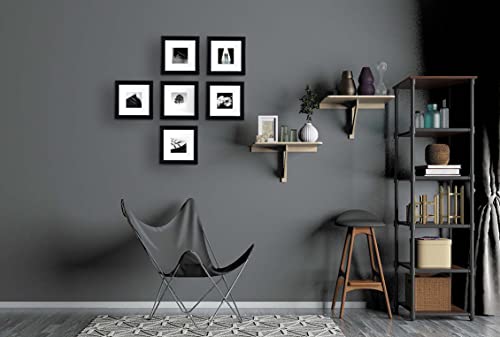 Scholartree Black 8X8 Picture Frames Set Of 6, Display 8X8 Without Mat Or 4X4 With Mat，Wall Gallery Photo Frames #TOP6