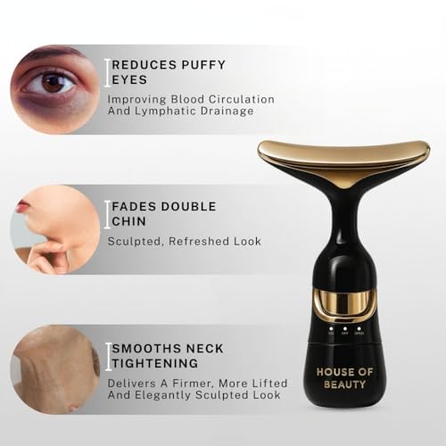 Image of House of Beauty 3-In-1 Double Chin Massager With 10,000 Vibrations, Facial Massager, for Under Eye Puffiness, Face, Neck, Jawline, Dark Circle & Anti Wrinkle Care, Face Lift & Skin Tightening Support