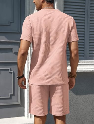 Vssjavun Men's Track Suits 2 Piece Outfits Casual Short Sleeve Shirt and Shorts Set Sweatsuit Summer Tracksuit