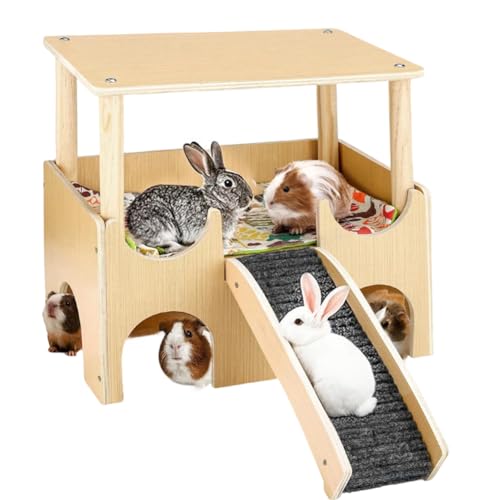 Piashow Kaninchen Haus Meerschweinchen Haus aus Holz mit Hang 8 x 35 x 25 cm Hamsterhaus für Zwerghamster Rennmäuse Degus Stachelmäuse