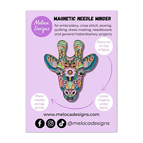 Image of Meloca Designs Mandala Giraffe Needle Minder for Cross Stitch, Embroidery, Sewing, Quilting, Needlework and Haberdashery