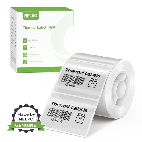 Nelko PM220 Etichette Termiche, 1.57'' x 1.18'' (40x30mm) Nastro per Etichette Multifunzione, Etichetta Adesiva 1 rotolo di 230 etichette (Trasparente)