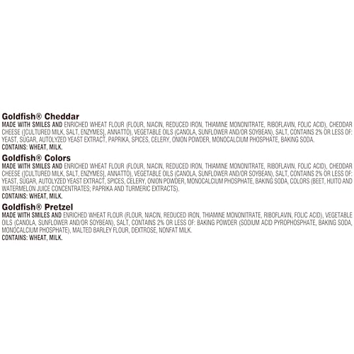 Image of Goldfish Crackers Big Smiles Variety Pack with Cheddar, Colors, and Pretzels, Snack Packs, 30 Ct