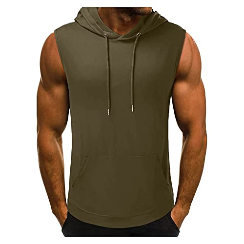 Shirts for Men Sleeveless Hooded Blouse Lightweight Slim Vest Summer Casual Tank Tops Blouse