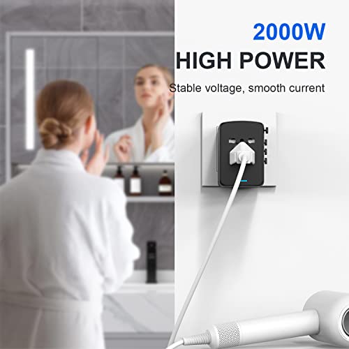 Image of JMFONE 35W PD Universal Travel Adapter, Fast Charging International Power Plug Adapter with 3*USB-A & 2*USB-C Ports and Multi AC Sockets, All-in-one Travel Outlet Conversion Plugs for 200+ Countries