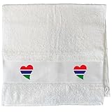 Huuraa Handtuch Gambia Flagge Herz 50x100cm White Baumwolle Handtuch Geschenkidee