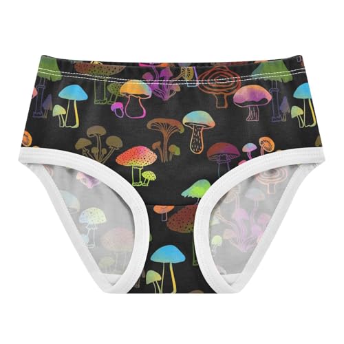 Wusikd Colored Mushrooms Girls Underwears Cotton Rainbow Girls Briefs Soft Toddler Underwear 6T
