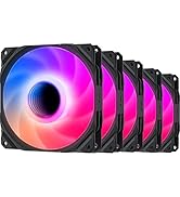 upHere Ventilateurs de Boitier PC RGB 120 mm Miroir avec Hub Silencieux Haute Performance,Carte M...