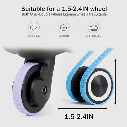 8 pack Luggage Wheel Covers,Adhesive Silicone Silent luggage wheel suitcase wheel covers protector covers Cover for Carry-on Luggage 2-2.6 inches (grey)2