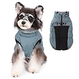 Norbi Winter Coat, Warm Reflective Waterproof Turtleneck Cozy Dog Jacket (Medium, Blue)