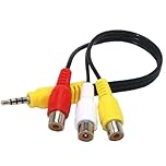 3.5mm to 3RC.A Input Adapter, Video AV Component Adapter Cable Replacement, 3 RC.A to AV Input Adapter, RC.A Conversion Cable Compatible with TCL Samsung, Sony and More TV devices