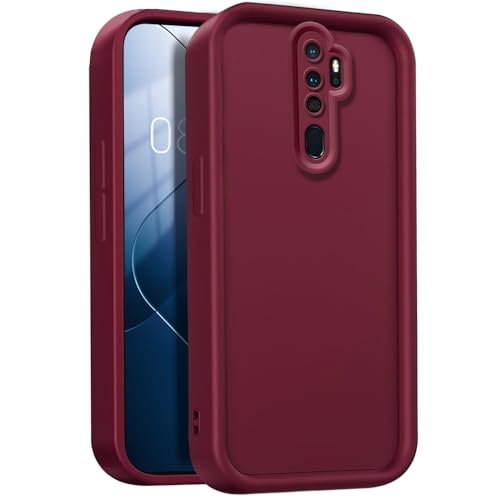 GOGME Funda para OPPO A9 2020 / A5 2020, Funda Protectora Completa de Silicona TPU Suave, Carcasa Antipolvo Prueba de Choques - Vino Rojo