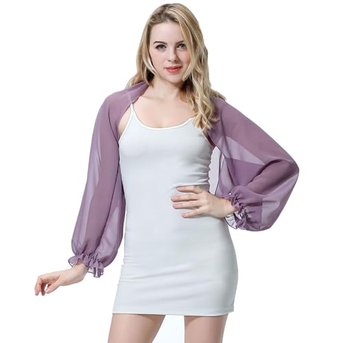 Women's Summer Bolero Shrug Long Sleeve Shawl Cropped Cardigans for Wedding Bride Dresses4