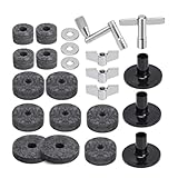Tutuxio 23pcs Cymbal Replacement Accessories, Cymbal Stand Felts, Drum Cymbal Felt Pads Include Wing Nuts, Washers, Cymbal Sleeves & Drum Key