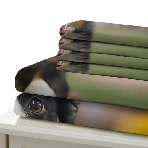 Housse de couette microfine fermeture éclair drap lit simple berger - 6