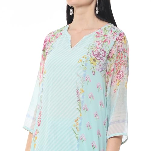Image of BIBA Women Polyester Straight Suit Set