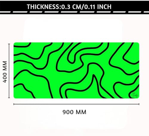 Image of Saco XXL Gaming Mouse Pad for PC - Large Desk Mat 900x400x3mm, Extended Non-Slip Rubber Base, Waterproof Surface, Topographics Design, Big Keyboard Mouse Pad for Office & Home Setup