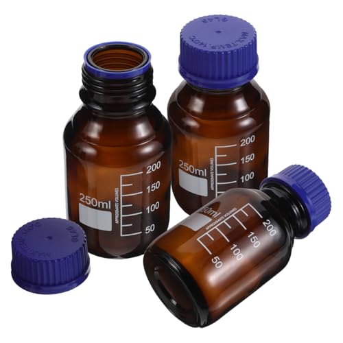 Flacons verre ambré pour laboratoire UKCOCO 250 ml pour l'organisation de vos solutions